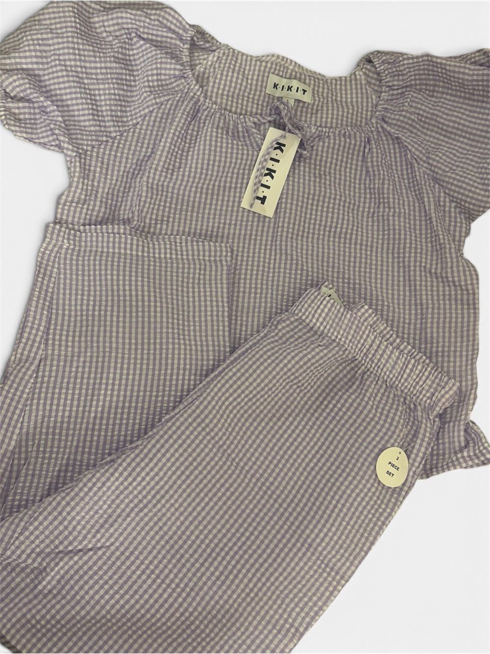 Kiki-T Lavender Gingham Women’s Pajama Set